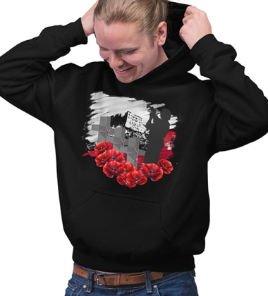 BLUZA Z KAPTUREM PATRIOTYCZNI CZRWONE MAKI